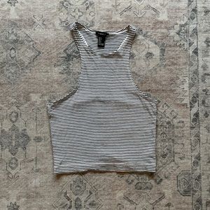 Forever 21 Stripped Black and White Crop Top